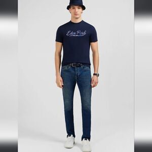 Eden Park Paris Slim Straight Fit Stretch 5 Pocket Button Fly Jeans Size 34 x 30